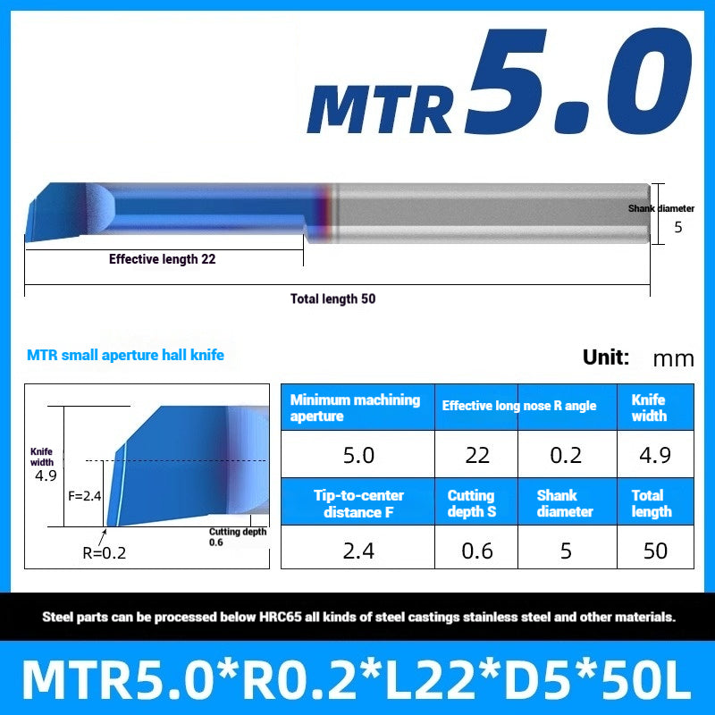 1122-MTR Small Bore Boring Tools Precision Boring Tools for Wear-Resistant Steel CNC Boring Bars Tungsten Carbide Alloy Shock-Resistant Miniature Turning Tools Shandong Denso Pricision Tools Co.,Ltd.